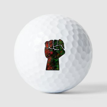 Black Pride Red Green Fist Pan African Flag Unity  Golf Balls by CharmedPix at Zazzle