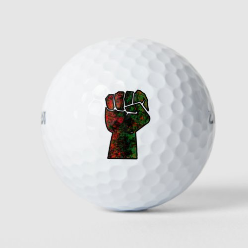 black pride red green fist pan African flag unity  Golf Balls