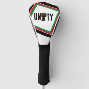 black pride red green fist pan African flag unity  Golf Head Cover
