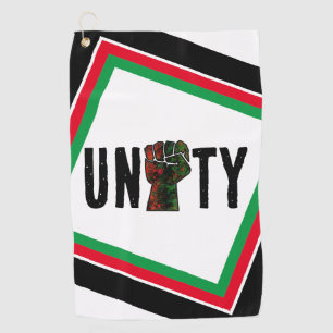 black pride red green fist pan African flag unity Golf Towel
