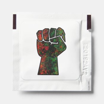 Black Pride Red Green Fist Pan African Flag Unity  Hand Sanitizer Packet by CharmedPix at Zazzle