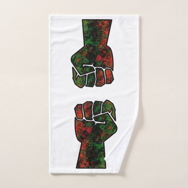black pride red green fist pan African flag unity  Hand Towel (Hand Towel)