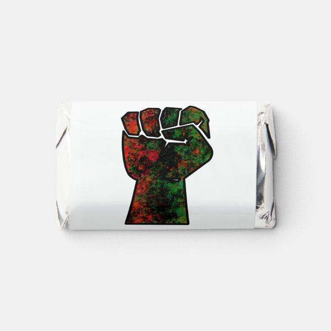 black pride red green fist pan African flag unity  Hershey's Miniatures (Front)