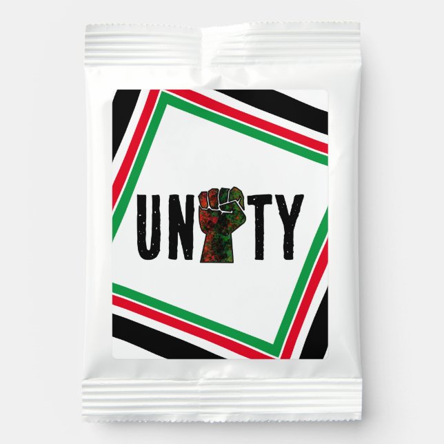 black pride red green fist pan African flag unity  Hot Chocolate Drink Mix (Front)