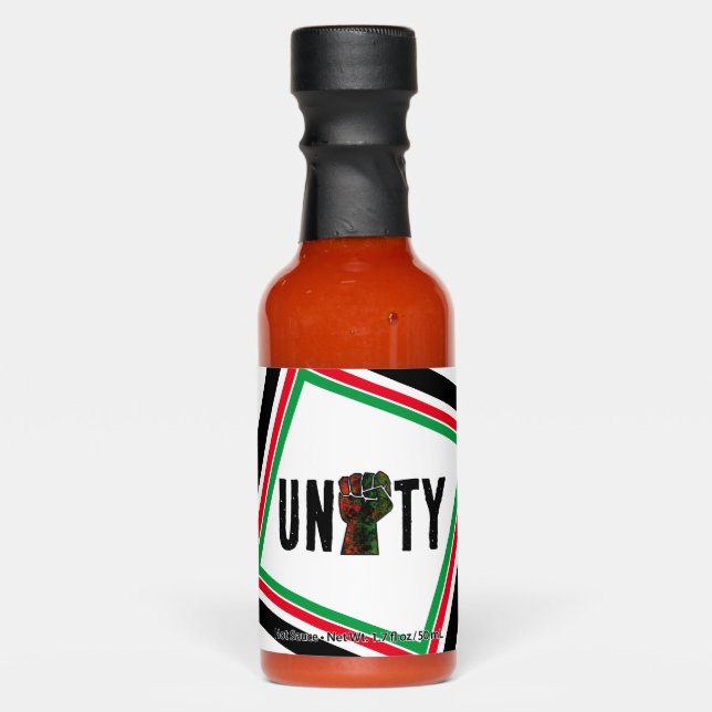 black pride red green fist pan African flag unity  Hot Sauces (Front)