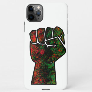 black pride red green fist pan African flag unity iPhone 11Pro Max Case