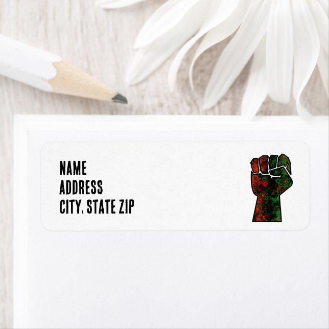 black pride red green fist pan African flag unity  Label (Insitu)