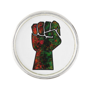 black pride red green fist pan African flag unity Lapel Pin