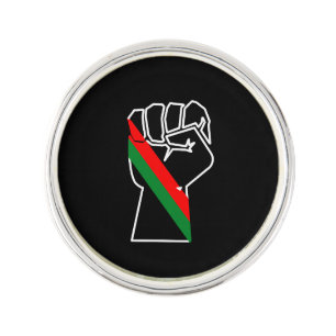 black pride red green fist pan African flag unity  Lapel Pin