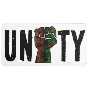 black pride red green fist pan African flag unity License Plate