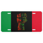 Black Pride Red Green Fist Pan African Flag Unity  License Plate at Zazzle