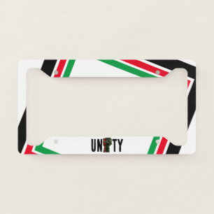 black pride red green fist pan African flag unity  License Plate Frame