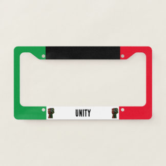 black pride red green fist pan African flag unity License Plate Frame