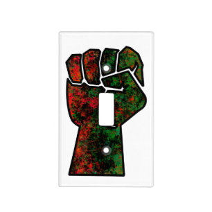 black pride red green fist pan African flag unity Light Switch Cover
