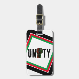 black pride red green fist pan African flag unity Luggage Tag