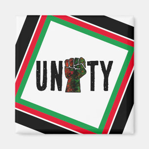 black pride red green fist pan African flag unity Magnet