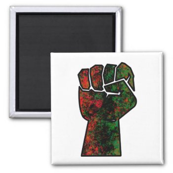 Black Pride Red Green Fist Pan African Flag Unity  Magnet by CharmedPix at Zazzle