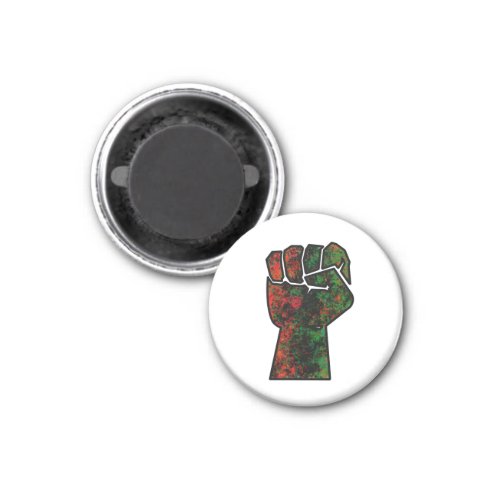 black pride red green fist pan African flag unity  Magnet