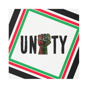 black pride red green fist pan African flag unity  Metal Print
