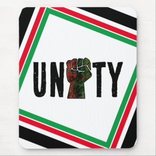 black pride red green fist pan African flag unity  Mouse Pad