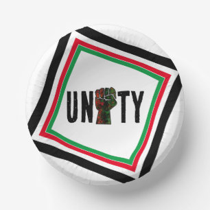 black pride red green fist pan African flag unity  Paper Bowls
