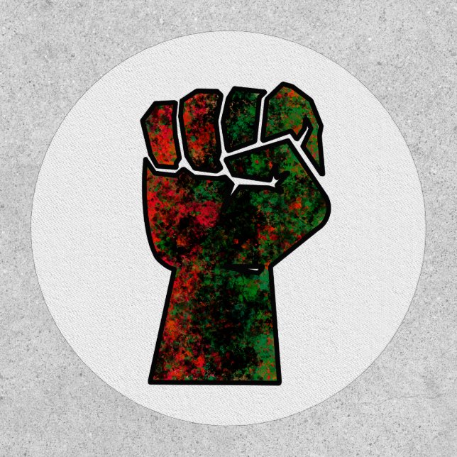 black pride red green fist pan African flag unity  Patch (Front)