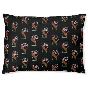 black pride red green fist pan African flag unity Pet Bed
