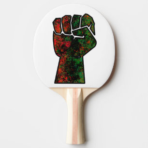black pride red green fist pan African flag unity Ping Pong Paddle