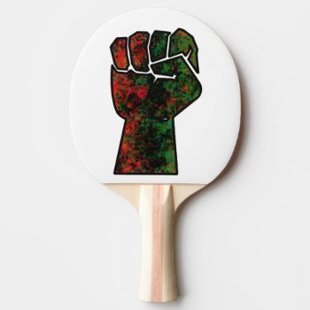 Black Pride Red Green Fist Pan African Flag Unity  Ping Pong Paddle by CharmedPix at Zazzle