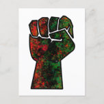 black pride red green fist pan African flag unity  Postcard