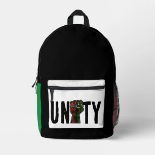 black pride red green fist pan African flag unity Printed Backpack
