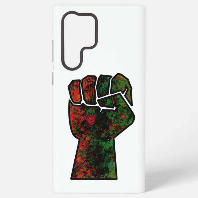 black pride red green fist pan African flag unity  Samsung Galaxy Case (Back)
