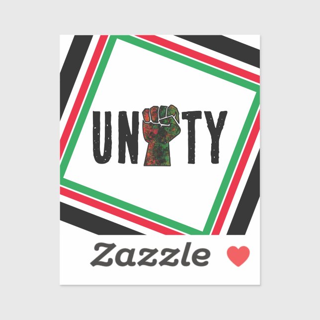 black pride red green fist pan African flag unity  Sticker (Sheet)