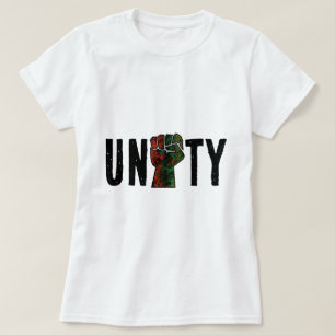 black pride red green fist pan African flag unity T-Shirt