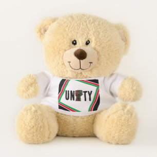 black pride red green fist pan African flag unity Teddy Bear