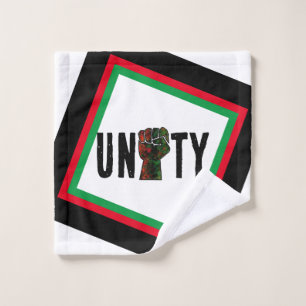black pride red green fist pan African flag unity Wash Cloth