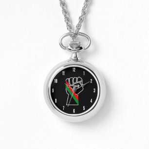 black pride red green fist pan African flag unity  Watch