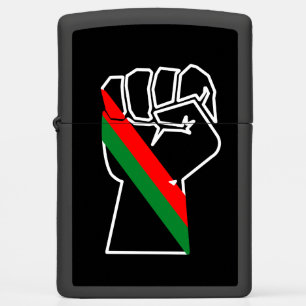 black pride red green fist pan African flag unity  Zippo Lighter