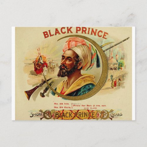Black Prince Cigar Box Label   L2 Postcard
