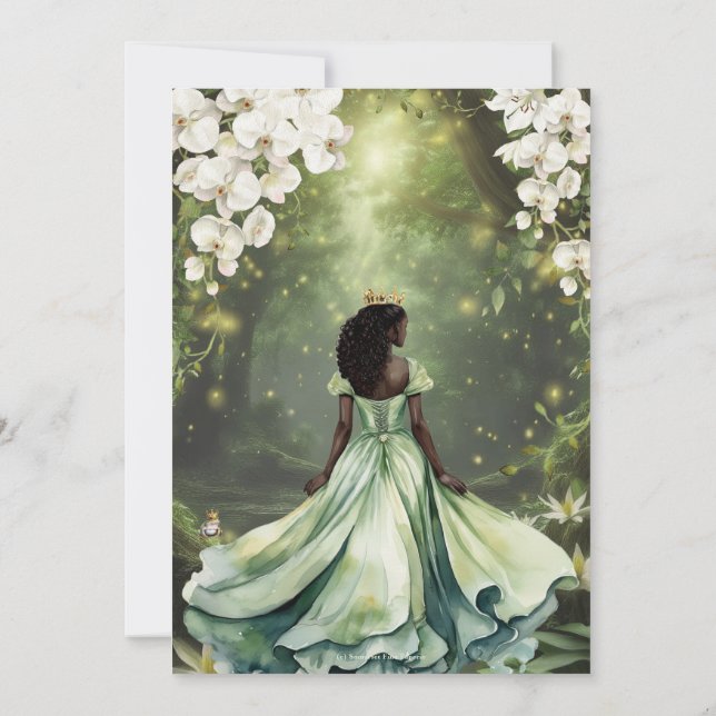 Black Princess and Frog Sage Green Dress Sweet 16 Invitation Zazzle