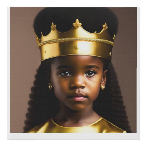 Black Princess black art black girl  Faux Canvas Print