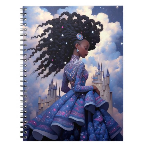 Black Princess Fantasy Art Notebook