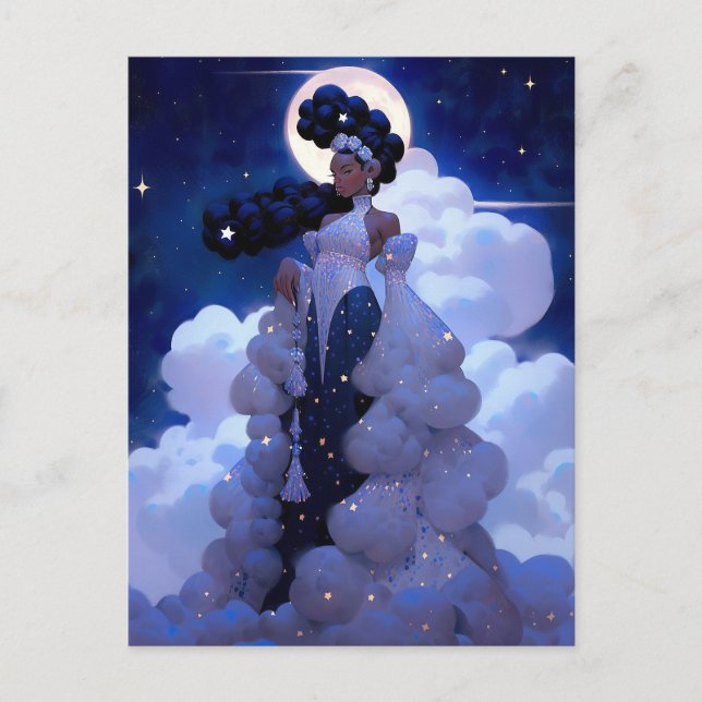 Black Princess Fantasy Art Postcard (Front)