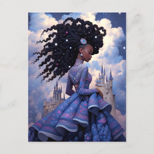 Black Princess Fantasy Art Postcard