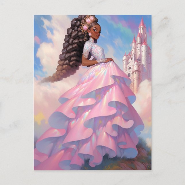 Black Princess Fantasy Art Postcard (Front)