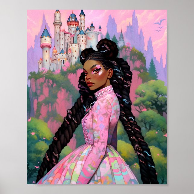 Black Princess Fantasy Art Poster (Front)