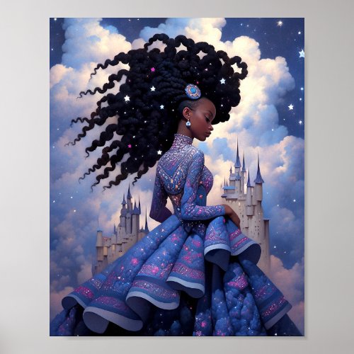 Black Princess Fantasy Art Poster