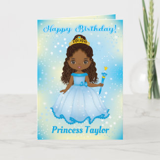 Black Princess Happy Birthday Card | Add any Age 