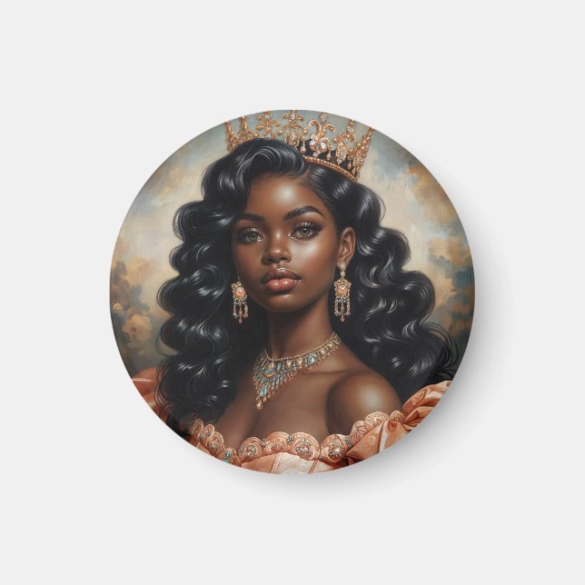 Black Princess Portrait Magnet (Front)