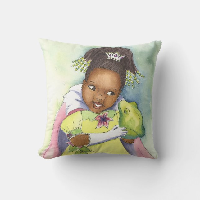 Black Princess & the Frog girl's room pillow (Front)